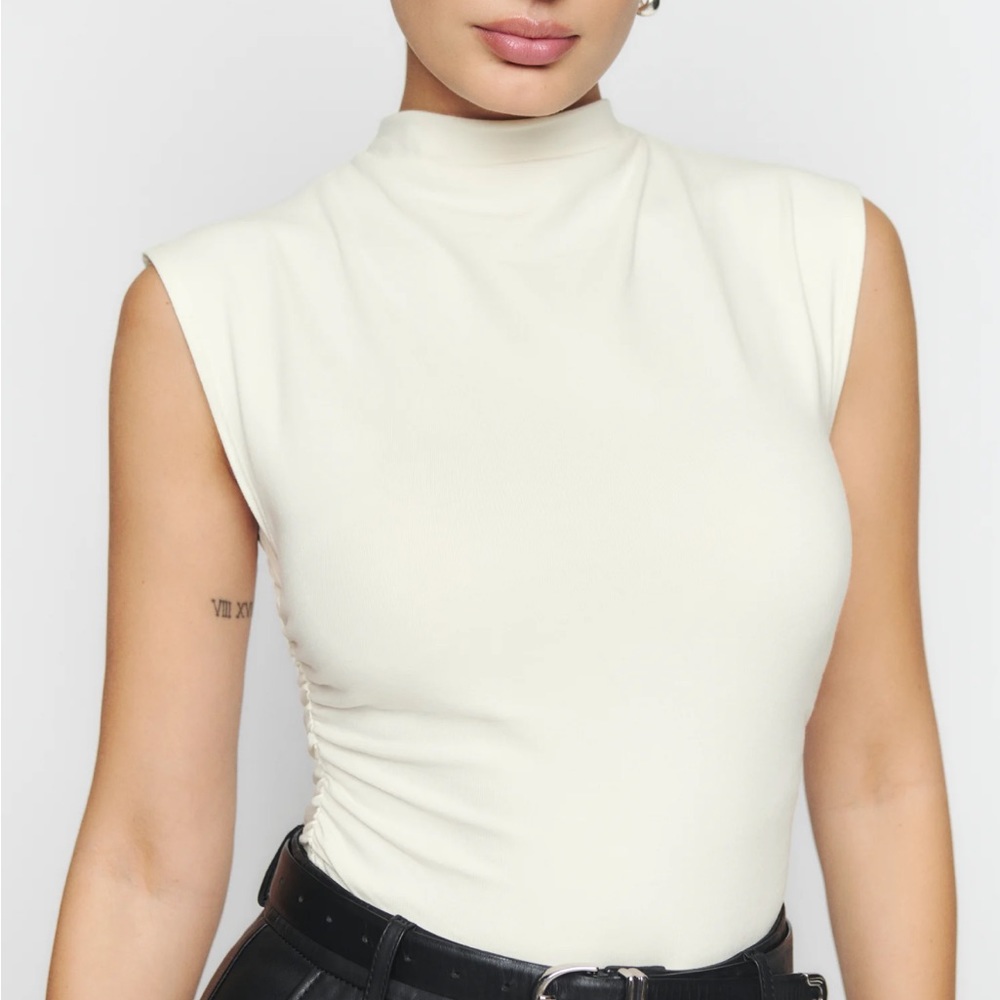 Reformation Cream Sleeveless Top